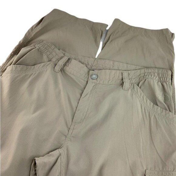 North Face Zipper Off Cargo Convertible Pants Shorts Tan Nylon - Picture 3 of 7